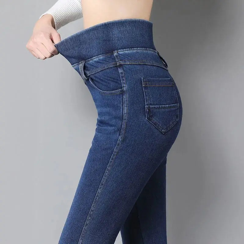Korean Fashion Women Big Size Skinny Jeans Spring Autumn Streetwear Casual Trouser