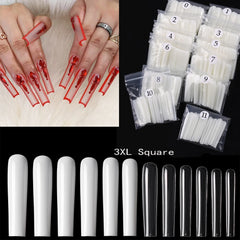 3XL Tapered Square Clear Full Cover Nail Tip 120PC Press On Nails False Artificial Tip  XXXL Extra Long Square Straight Nail Tip