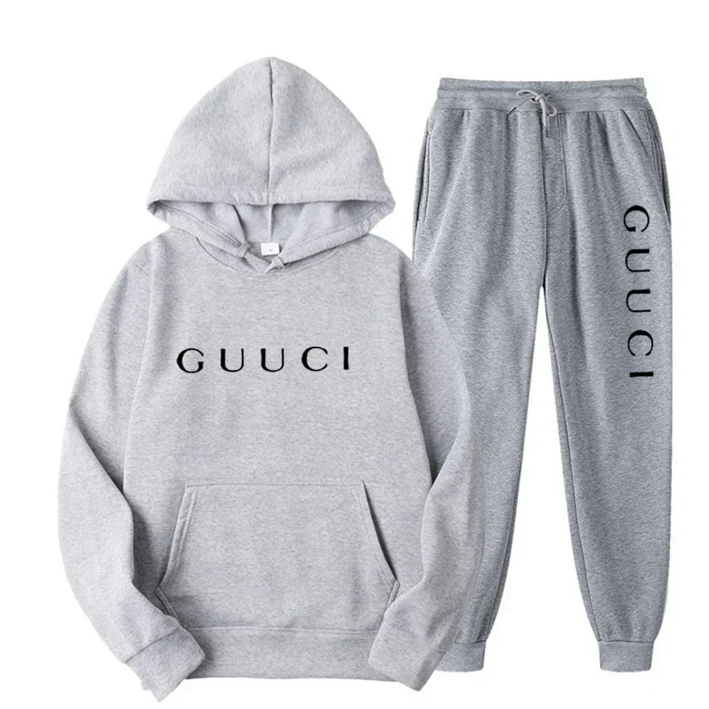 ashionable men's casual sports outfit - New style hooded sports shirt + sports pants set