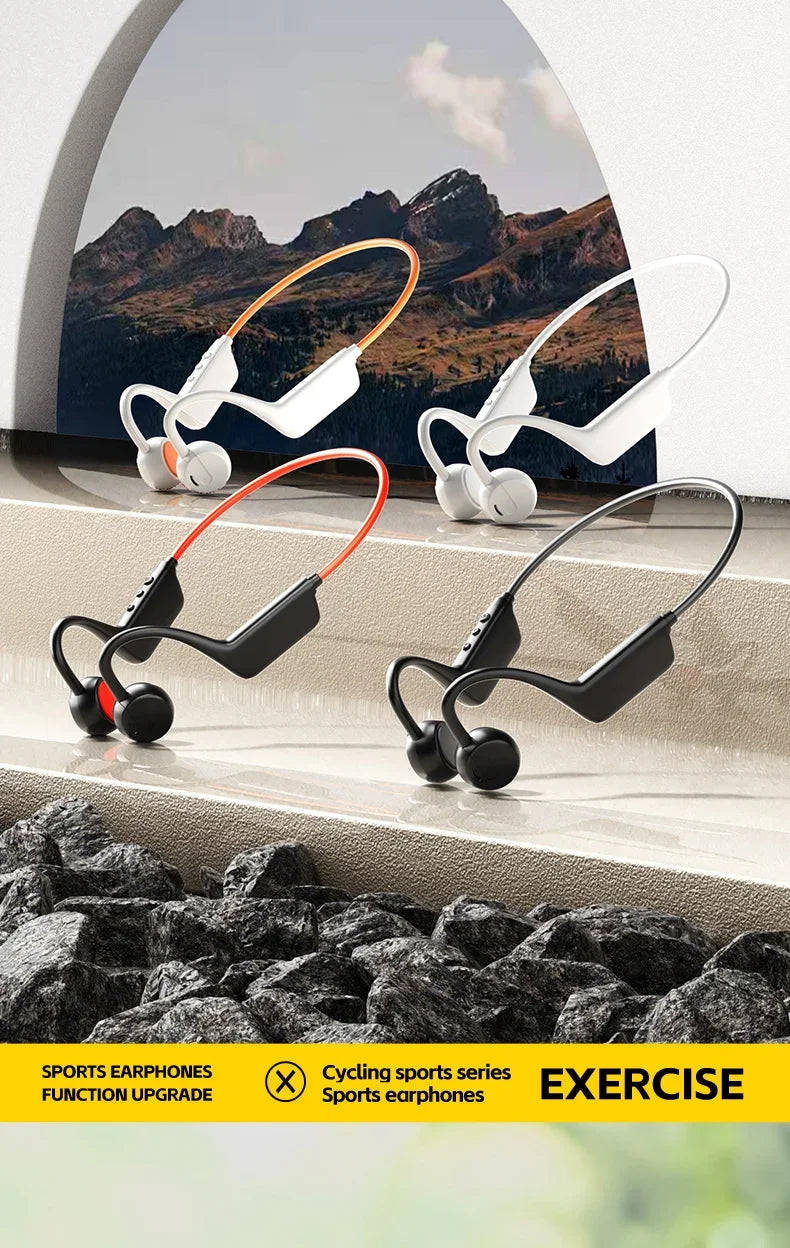 Bone Conduction Headset Wireless Swimming Sports Headphone IPX8 Bluetooth 5.4 With Mic Waterproof Exercise Fitness