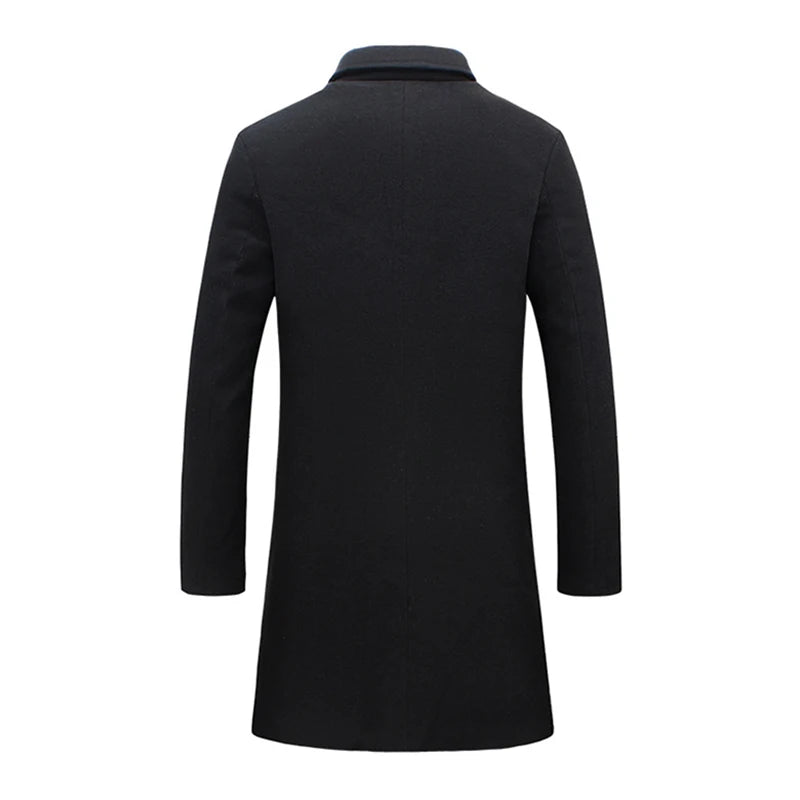 Single Breasted Lapel Long Coat Jacket Fashion Autumn Winter Casual Overcoat