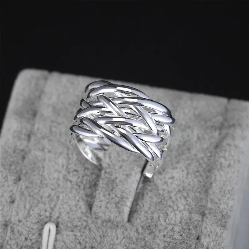 women wedding 925 Sterling Silver Rings valentine gifts open ring party
