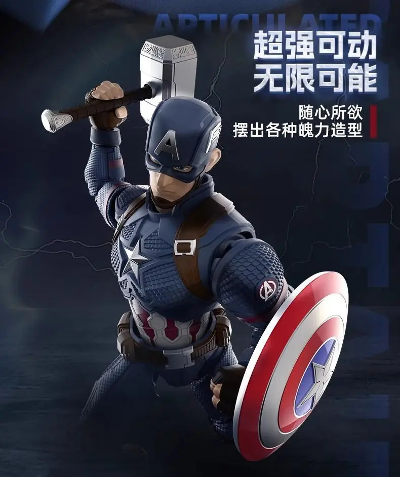 Original Blokees Marvel Champion Class Captain America Anime Figure Action Assembly Building Collection Model Toys Hobby Gifts