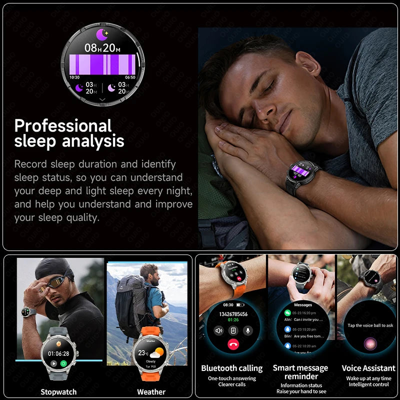 New T-Rex3 710mAh Large Battery Durable Adult Smart Watch 1.85-inch GPS trackr Compass 3ATM Waterproof BT Call Sports Smartwat