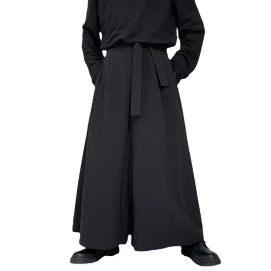 Male Pants: Wide Chinese Hanfu Harajuku Style Hakama Kimono Tang Casual Men