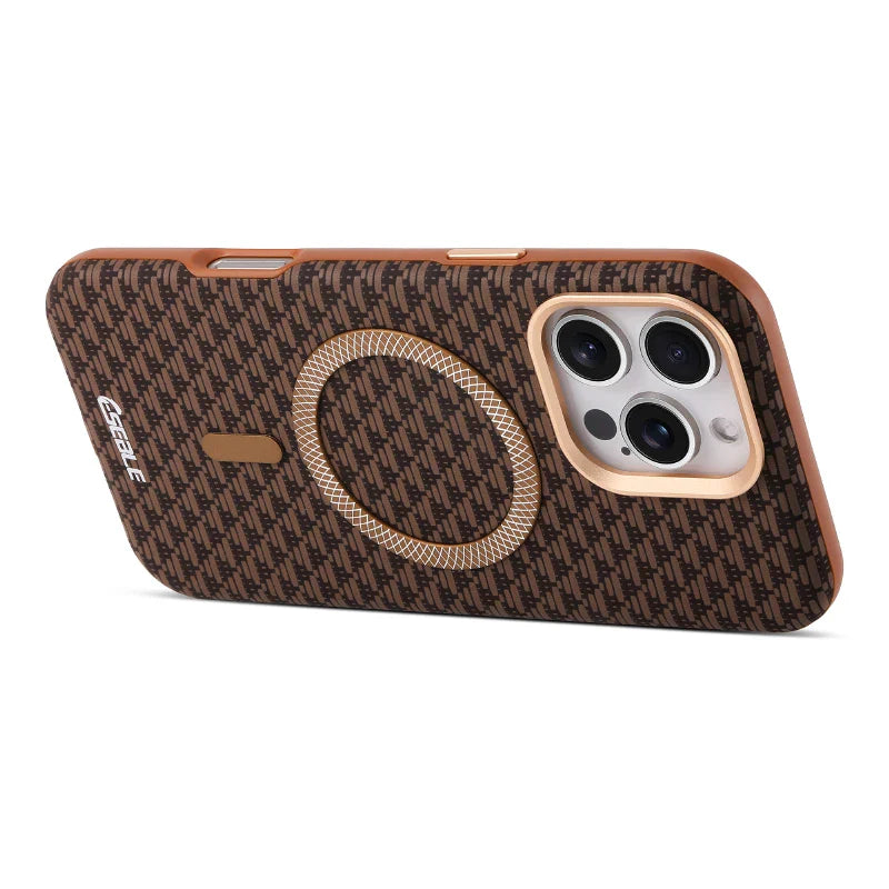 For Magsafe Magnetic Solid Color Triangle Pattern Phone Case for iPhone 17 Pro Max 15 13 14 16 Pro Max Bumper Back Cover