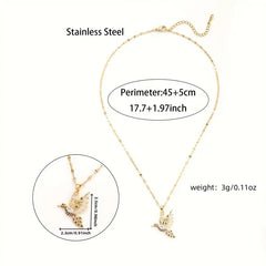 1pc 18K Gold Plated Stainless Steel Chain Elegant Cute Animal Theme Colorful