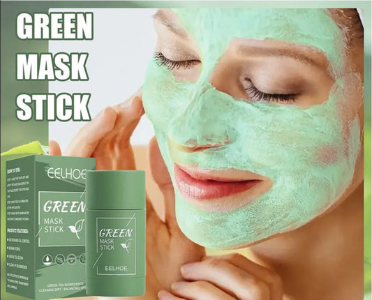 Green Tea Facial Mask Stick Reduces Blackheads Deep Cleans Pores Solid Cleans Facial Mask Balances Oil Replenishes Moisture