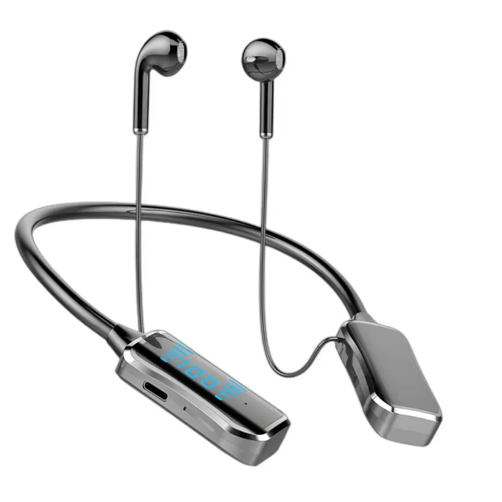 30H Battery Life Bluetooth Earphones Stereo Sound LED Display Earbuds Wireless Headphones Sports Neckband Neck-hanging Headsets