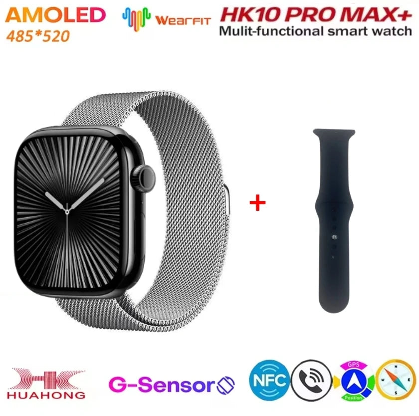 HK10 Pro Max  AMOLED Smart Watch Men WiFi Bluetooth Call ChatGPT Compass G-Sensor Photo Album Sport Smartwatch for Android IOS