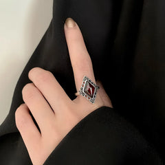 Red Garnet Stone Thai Silver Ladies Rings Wholesale Jewelry For Women Christmas Gifts