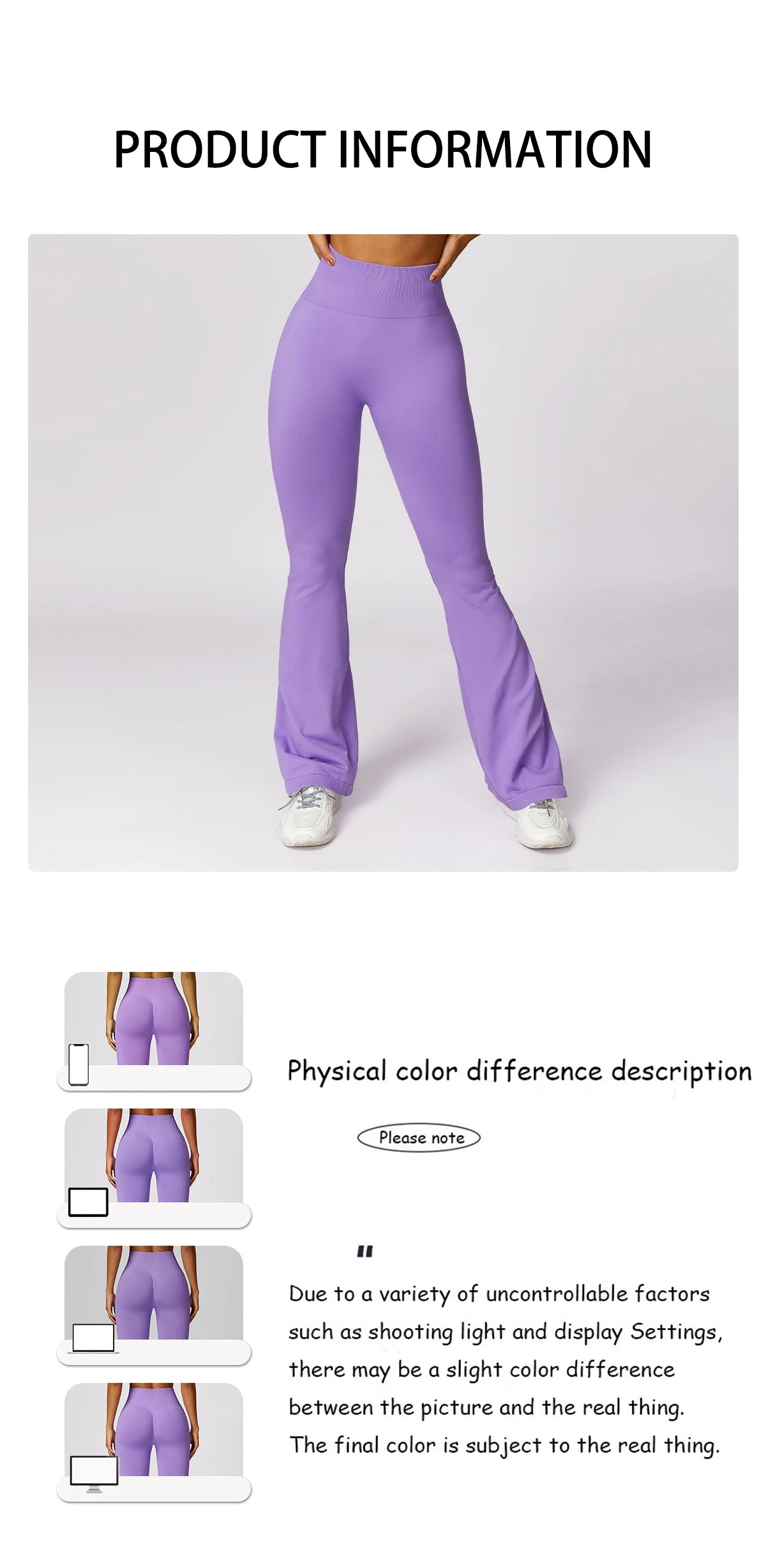 Seamless Flared Leggings Scrunch Sports Leggings Women Gym Yoga Flared Pants