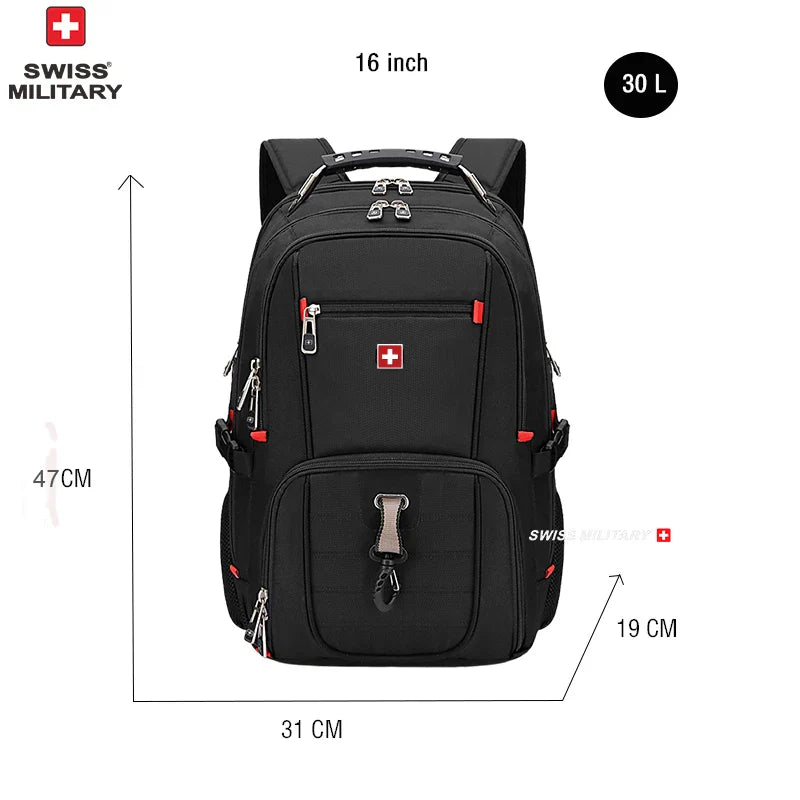 SWISS MILITARY Fashion Travel Multifunction Large Capacity Male Bag Usb Charging Waterproof 23 inch Laptop Backpack Men Mochila