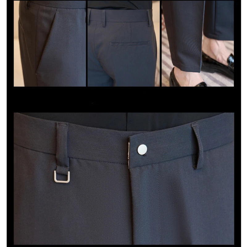 Suit Pants, British Style Ankle-Length Pants, Business Casual Style All-Matching Trousers