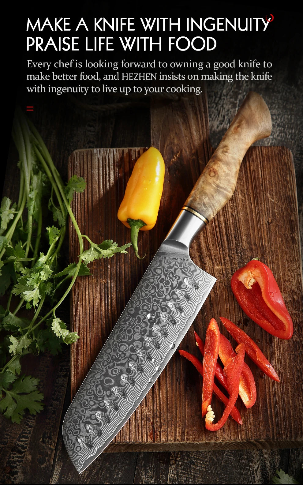 Kitchen Knife Set 1-7PC Damascus Steel knives Chef Knife Kitchen