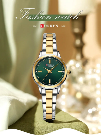 CURREN Women's Watches Fashion Original Quartz Wrist Watch for Ladies Roman Dial Dazzling Diamond Waterproof Luminous Luxury New