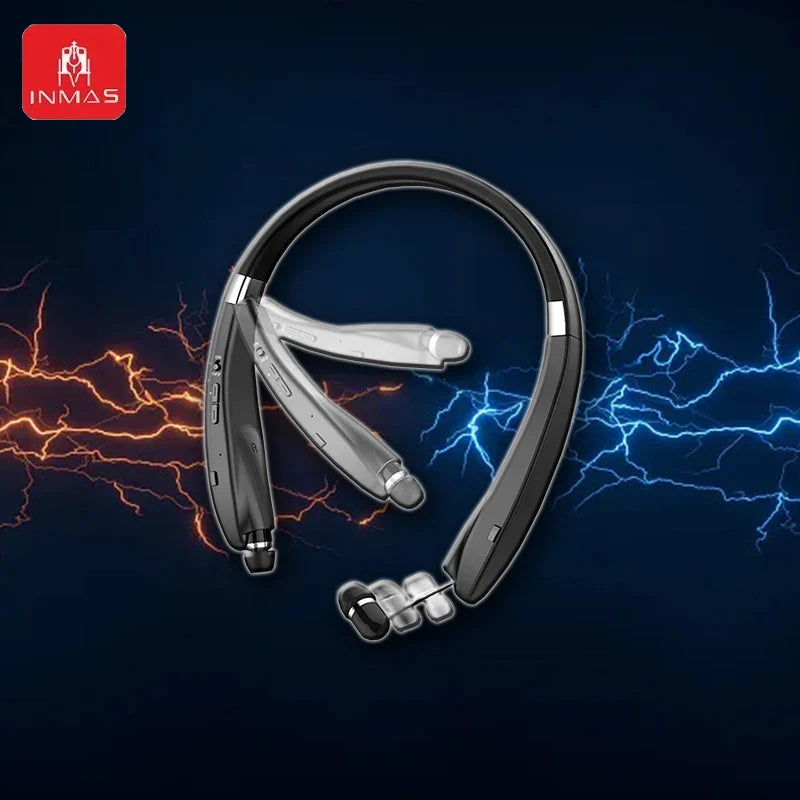 INMAS SX-991True Wireless Foldable Earbuds Bluetooth Neckband Headset Hifi Stereo Earphones Noise Cancelling Headphones With Mic
