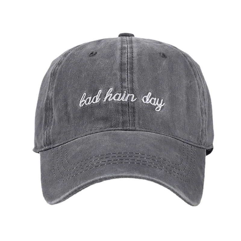 Bad Hair Day Washed Black Baseball Cap female male Snapback Hat