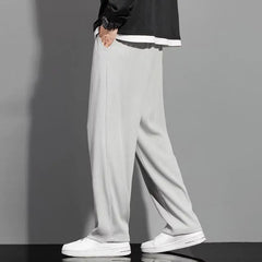 Casual Sports Long Pants Male Garment Men Casual Pants Solid Color Drawstring