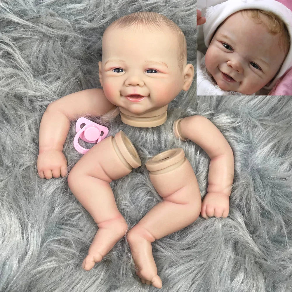 MRB 19 inch Already Finished Painted Reborn Doll Parts Vivienne Cute Baby 3D Painting with Visible Veins Cloth Body Included