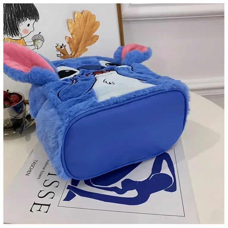 Disney high-quality sewn plush backpack cartoon fashion 3D mini women's backpack large capacity cute children's school bag
