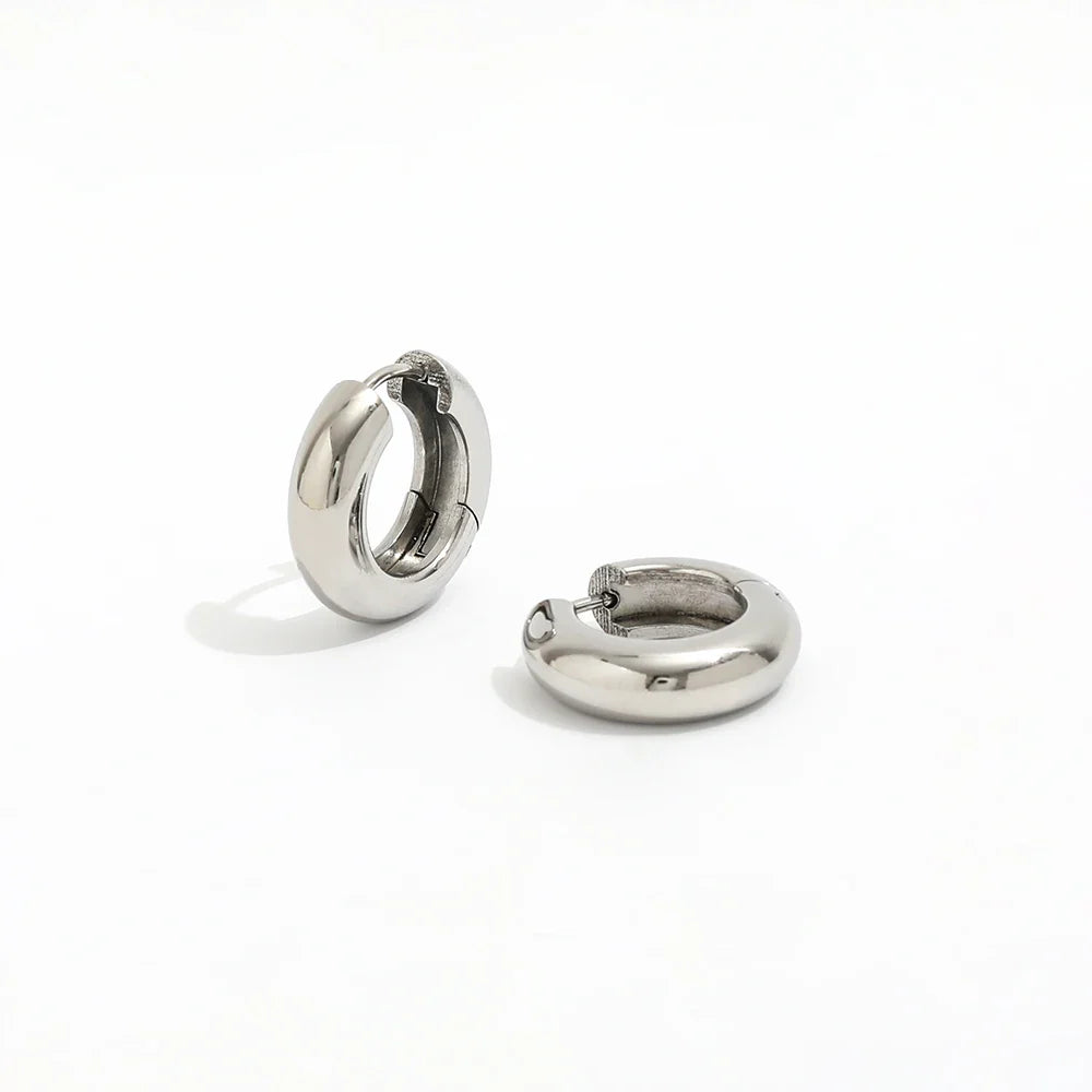 Joolim Jewelry Waterproof & Tarnish Free Minimalist PVD New Small Circle Huggie Stainless Steel Earring for Women