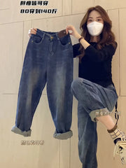 Y2k Large Size Straight Leg Jeans Female Spring And Autumn