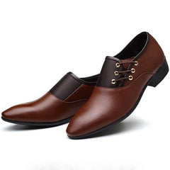 Formal Leather Shoes for Men Lace Up Oxfords Casual Business Black Leather Shoes