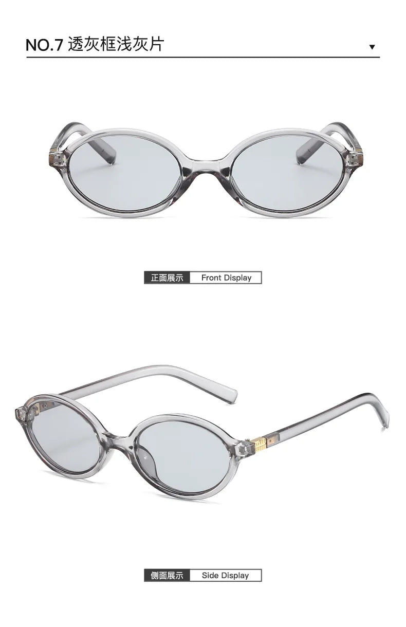 Fashion Oval Simple Literary Sunglasses Women Retro Small Frame Commuting Sunglasses Luxury Brand Design Travel Sunglasses UV400
