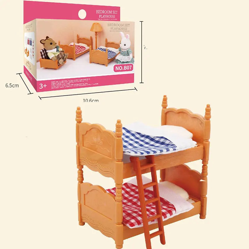 Forest Family Reindeer Rabbit Panda Animal Simulation Dollhouse Furniture Toy Set House Accessories Christmas Gifts for Kids