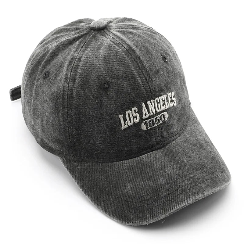 Personality female wash do old letter embroidery LOS ANGELES 1850 cap outdoor male sports travel sun protection baseball cap