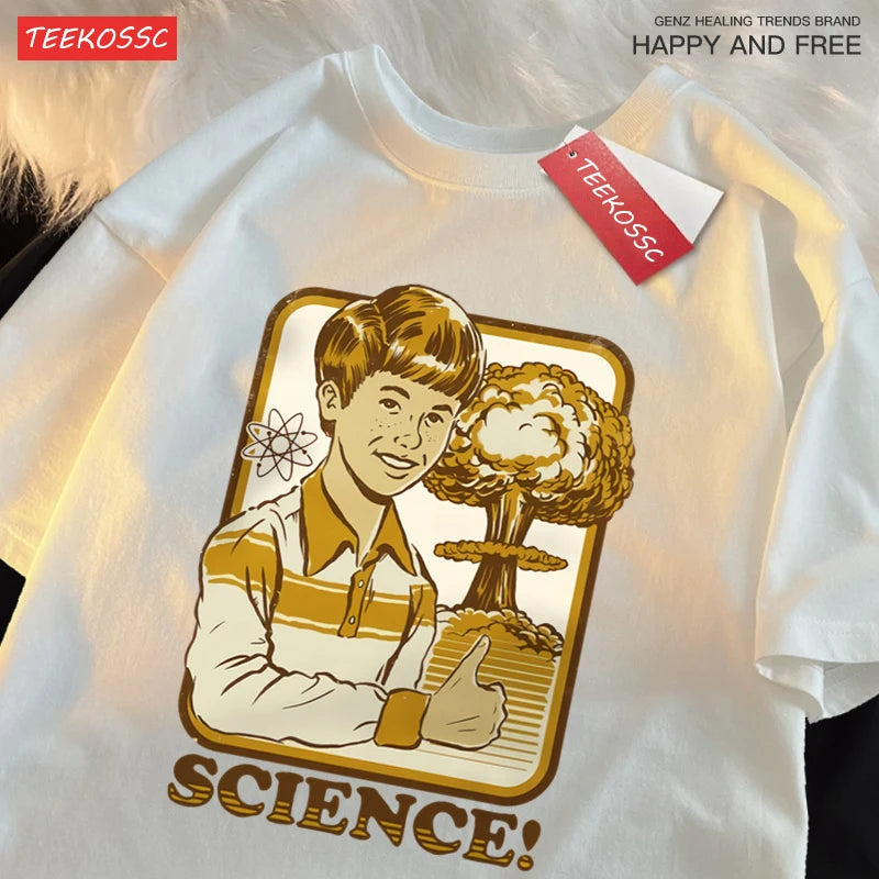 Science Variant Explosion Laboratory T-Shirts Men Harajuku Breathable Tshirts Oversized Loose Tshirts Fashion Cotton Tee Clothes