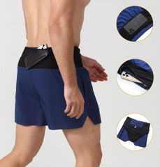 Marathon Running Shorts Men 2 In 1 Quick Dry Workout Training Fitness Jogging