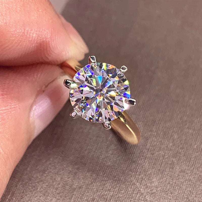 OXTAO 0.5/1/2/3 Carat  Moissanite Solitaire Rings Certified for Women 925 Silver Sparkling Lab Diamond Engagement Rings Jewelry