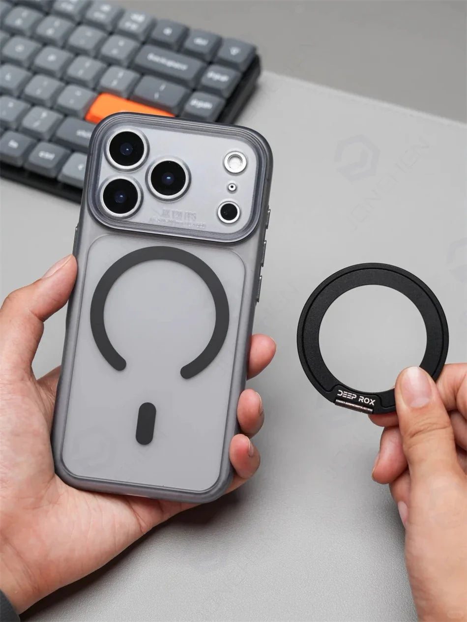 Business Matte Clear Camera Button Magnetic Case For iPhone 17 Pro Max Air 17pro Detachable Lens Shockproof Cover For Magsafe