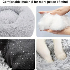 Round Pet Nest Bed House Soft Long Plush Dog Bed for Dogs Basket Pet Products