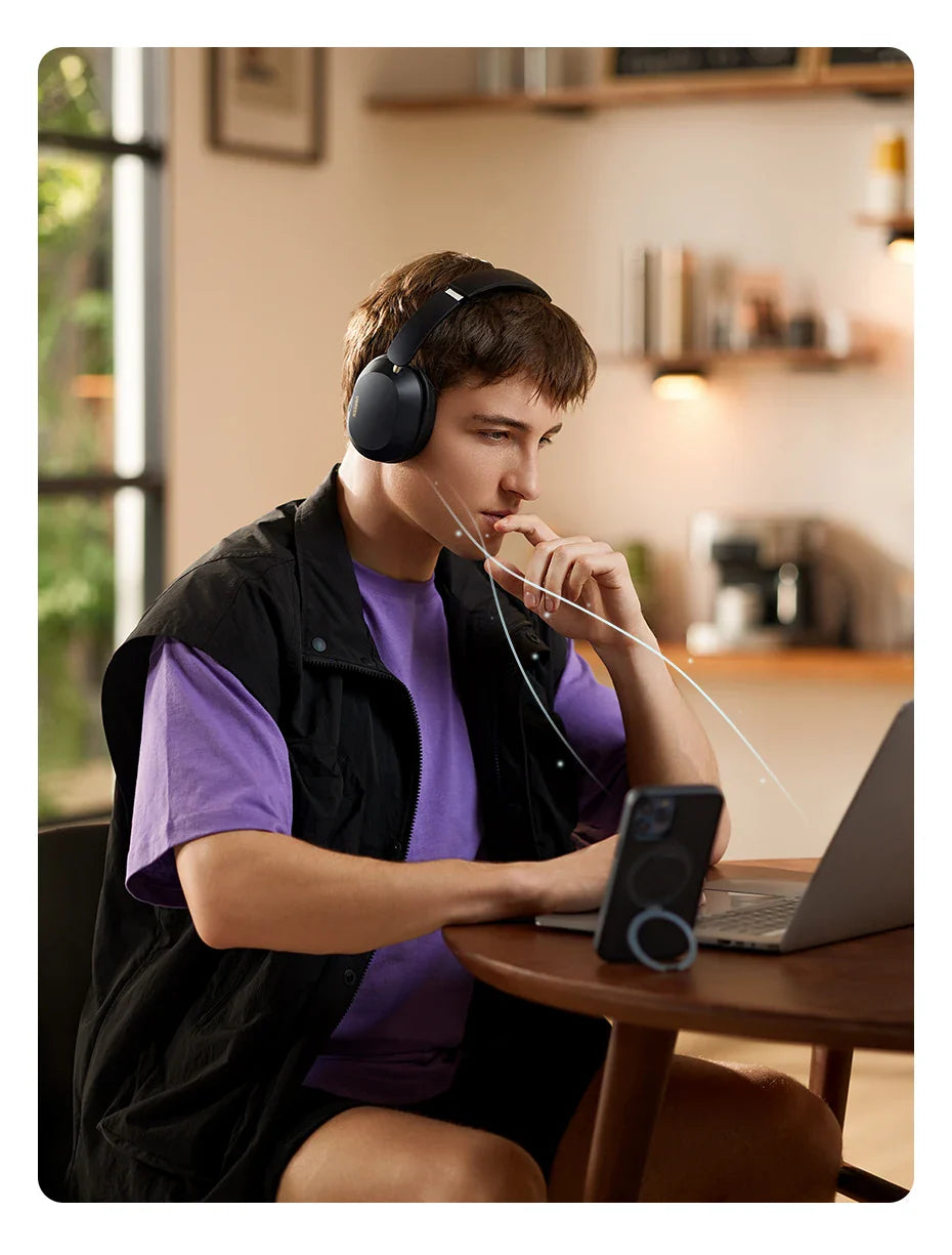 UGREEN Max5c Wireless Bluetooth Headphones 43dB Hybrid Active Noise Cancellation Hi-Res LDAC 75H Spatial Audio Earbuds Headset