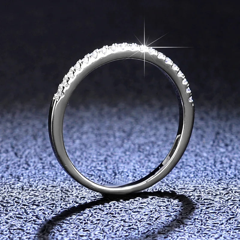 18K gold moissanite PT950 platinum ring single row women's ring group set crown single tail ring