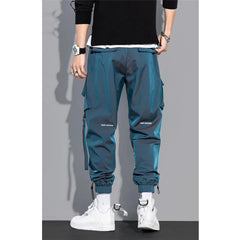 Thin Streetwear Casual Pants Men Ribbons Harem Jogging Pants Male Slim Fit Spring