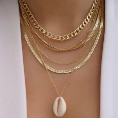 Bohemia Gold Color Multiple Styles Necklace For Women Trendy Multi-Layer