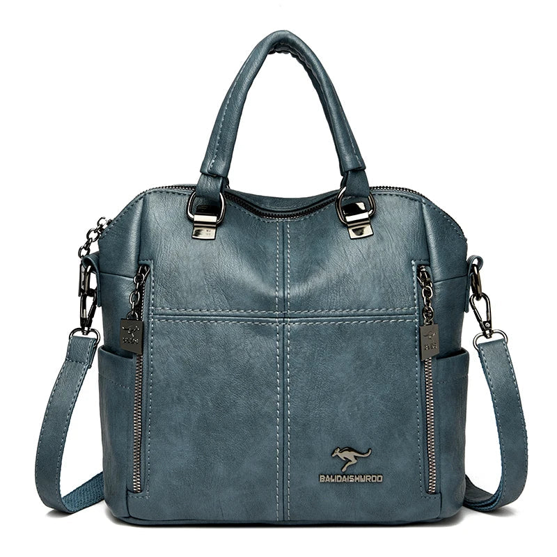 Hot Sale High Quality Leather Backpack Women Shoulder Bags Multifunction Travel Backpack School Bags for Girls Bagpack Mochila