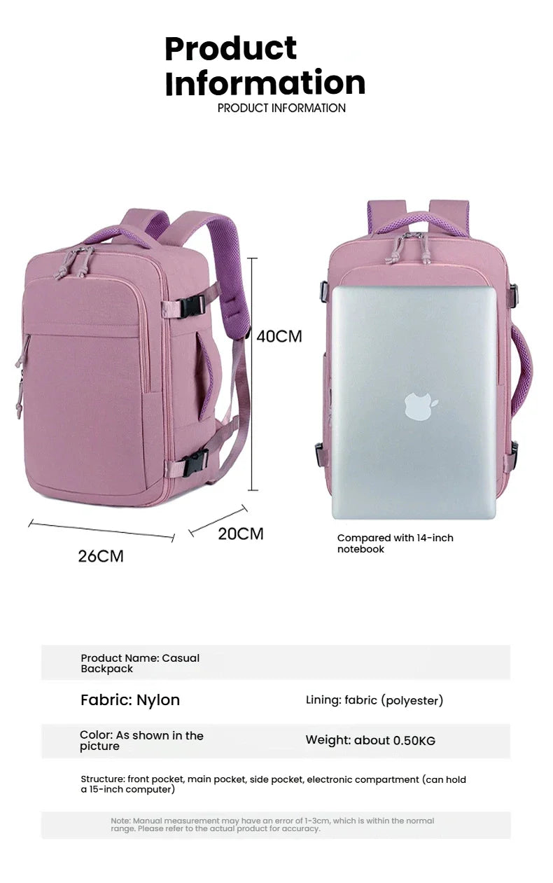 Women Men Hand Luggage Backpack Business College Laptop Travel Backpack Waterproof Carry on mochila viaje cabina avion 40x20x26