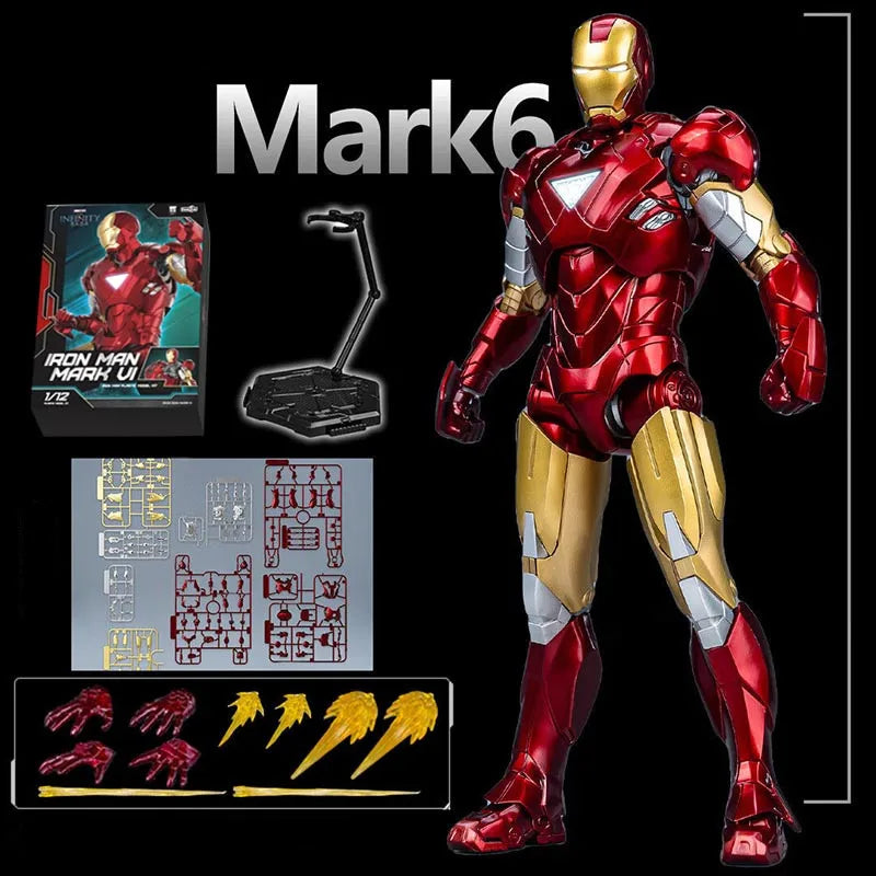 Original FondJoy Iron Man MK42 MK43 MK46MK5 MK6 MK7 DIY Toy Action Figure Tony Stark Legend Collection Anime Model Kids Gift