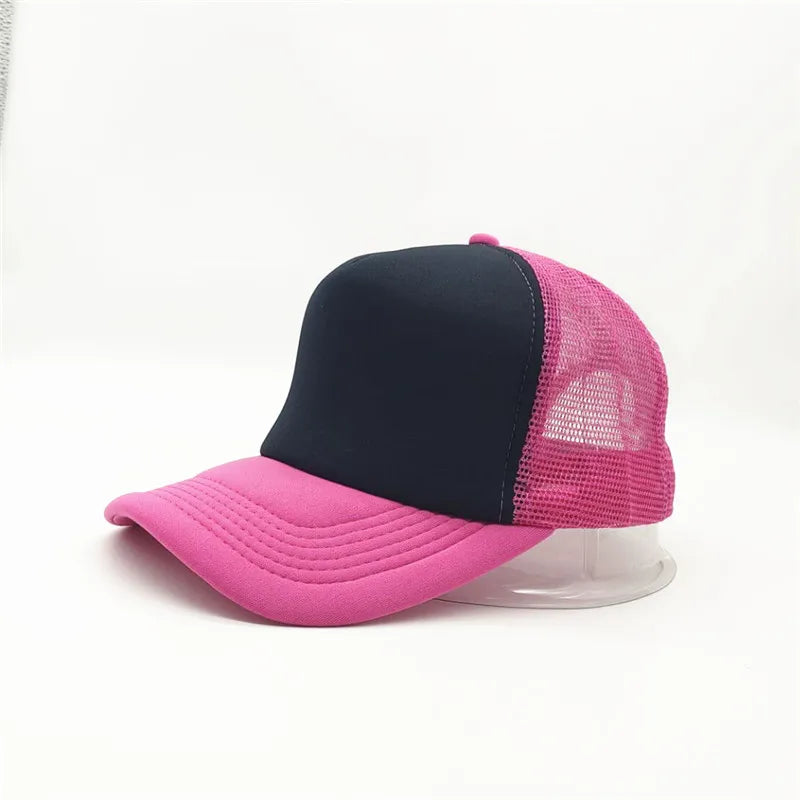 50 Color Unisex SummerTrucker Hat For Adult Net Baseball Cap Men Women Polyester Blank Mesh Adjustable Sun Hat Visor