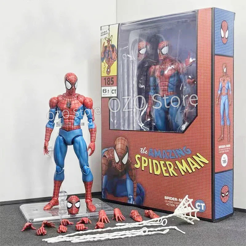 Ct Toys Spiderman Mafex 185 Classic Costume Ver Miles Morales Spider-Man Action Figure Anime Model Gift Toys 15cm