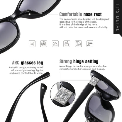 Diamond Gradient lens Sunglasses Women Polarized Glasses