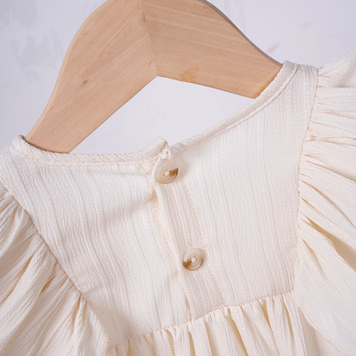 Baby Girl Fashion Autumn Dress Princess Style Solid Color Ruffle Edge Dress
