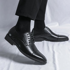 Luxury Business Oxford Leather Shoes Men Rubber Formal Breathable Dress Shoes