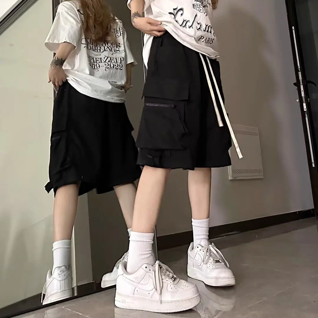 Europeans American Style Plus Size Cargo Pants High Street Hip-hop Women's Shorts Summer New Casual All-match Five-pointed Pants