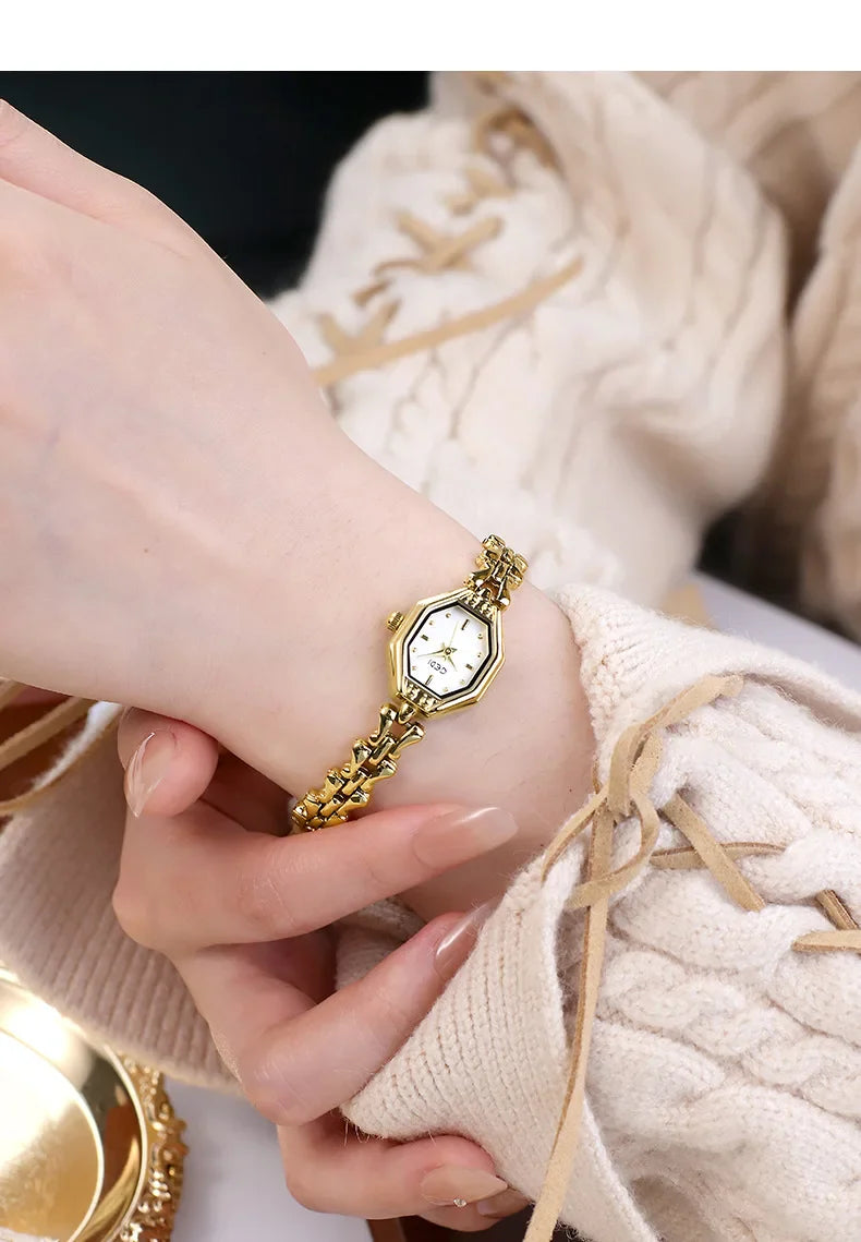 GEDI Brand Ladies Watches are Exquisite Light Luxury Retro Metal Bracelets high-end Waterproof Women Fashion Quartz Wristwatches